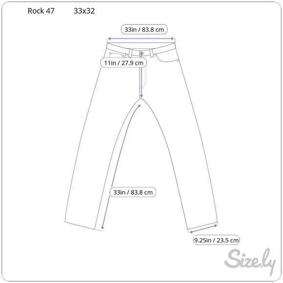 Rock 47 By Wrangler Blue Boot Cut Jeans 33x32 Mens Denim Pants - Picture 10 of 10